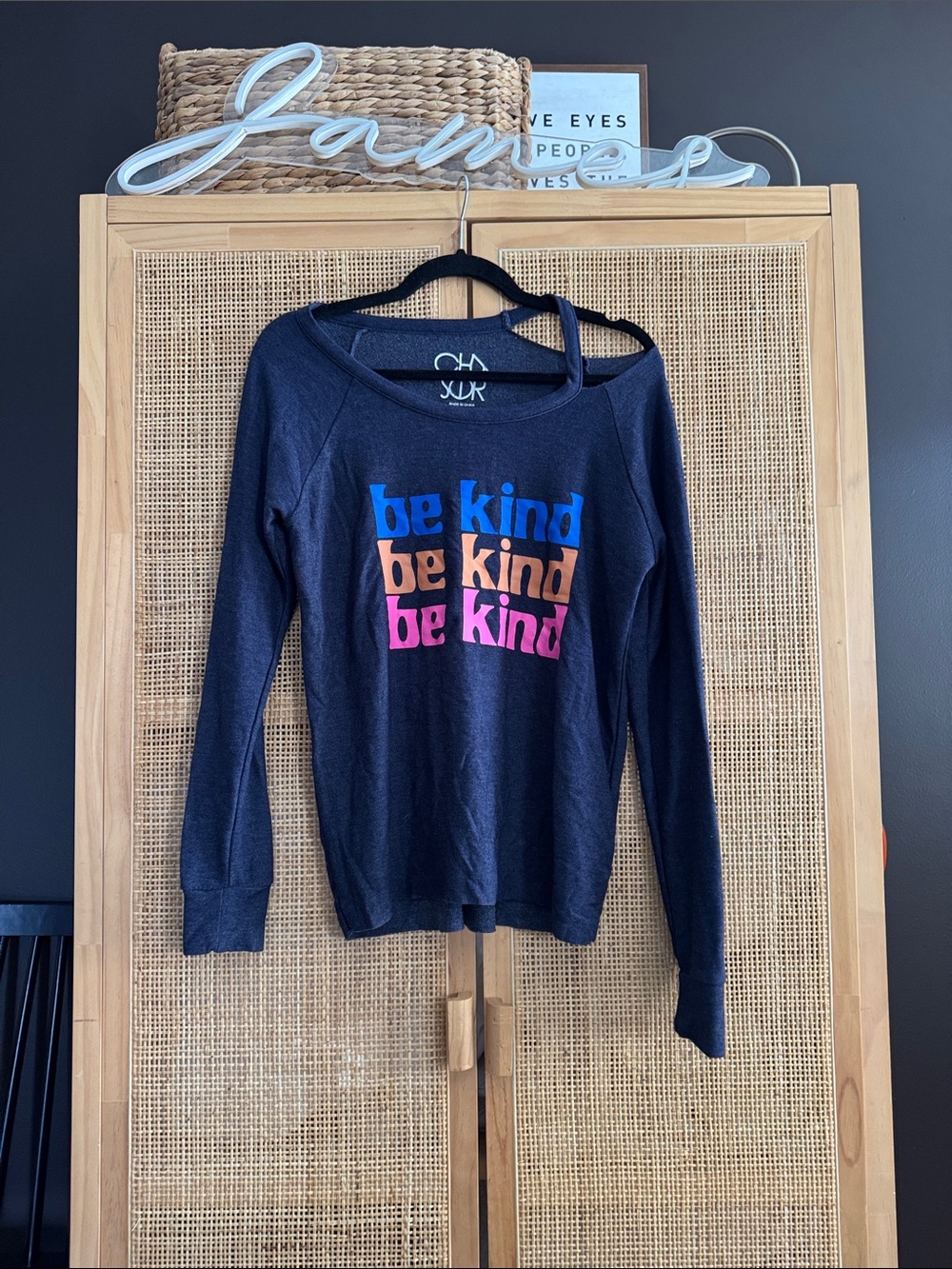 Chaser Navy Long Sleeve 'Be Kind' Graphic Tee